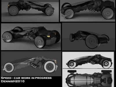 Futuristic Car Game-Ready Free low-poly 3D model