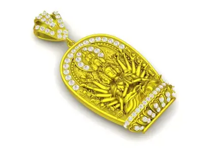 Luxury Guan Yin Buddha Pendant Jewelry 559 3D print model