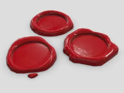 Wax Seal Pack Low-poly 3D model