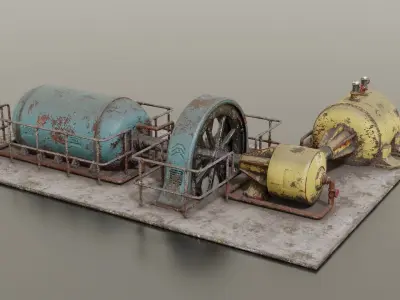 Diesel generator Low-poly 3D model
