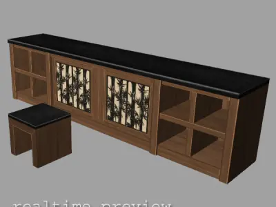 Storage Cabinet  low poly 3D model