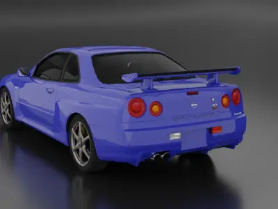 Nissan Skyline R34 Low-poly 3D model