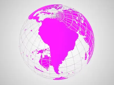 Globe News Skeleton Pink 3D model