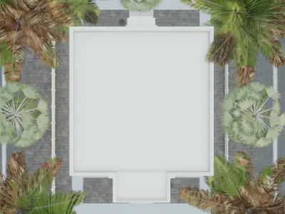 classical white villa 3D model