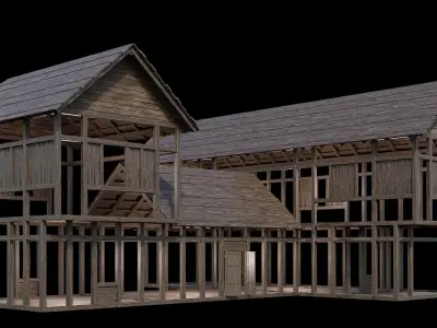 Medieval Village Pack  - 5 Assets - 4K Textures Game Ready Low-poly 3D model buy