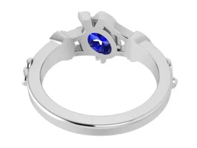 Oval Solitaire Ring 3434 3D print model