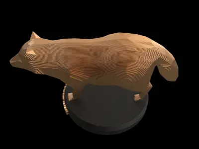 Parametric Raccoon Dog Low-poly 3D model