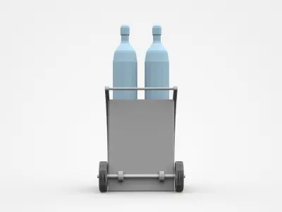 Hand Truck Tool Cart With Industry Parts 3D model