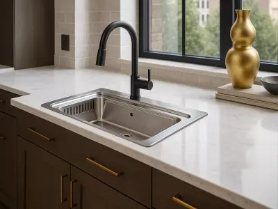 Modern Kitchen Sink with Drainer CATPart 3D model