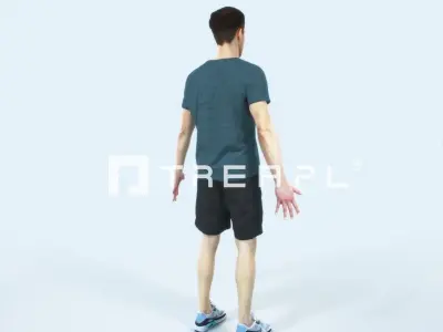 Virtue E Animated Rigged Sports Man Low-poly 3D model