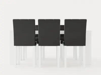 Cibus Food Group 180 Cm With 6 Viktor Chair White Black Low-poly 3D model