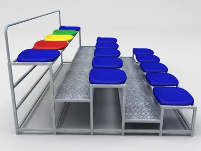 Stadium seating tribune small 3D model