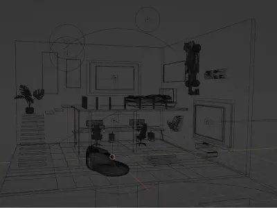 3D Neon Gaming Room   3D model