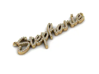 Custom Diamond Name Pendant Stephanie 3D print model
