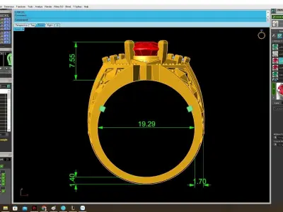 luxury korean diamond men ring 4142 3D print model
