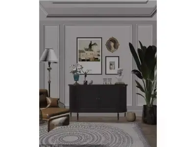 French Retro Style 3D model