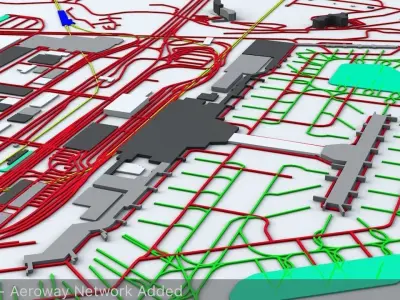 Tokyo Narita NRT Airport Roads Buildings and Public Transport 3D model