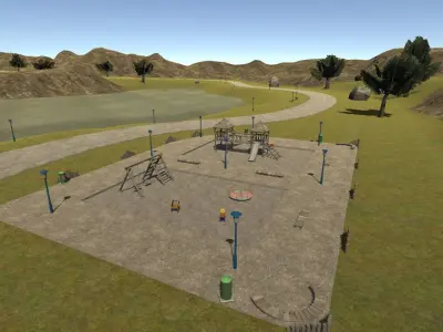 Park Racing Track Low-poly 3D model