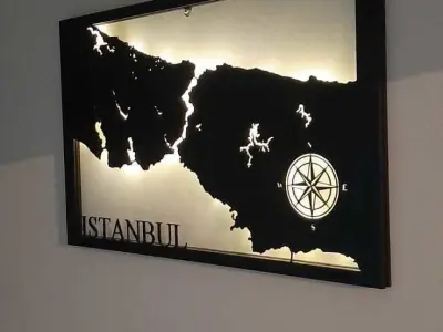 ISTANBUL MAP METAL TABLE 3D model