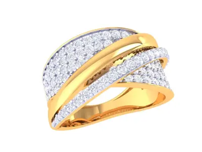 Ladies diamond ring 3D print model 2