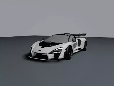 mclarren senna white color made in cinema 4d Low-poly 3D model