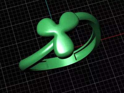 Y alphabet bypass shell hallow ring 3D print model