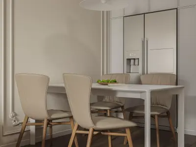 Modern living room dining room interior scenes 545 3D model