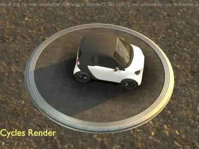 City Car 24 Small Type-E White  Low-poly 3D model