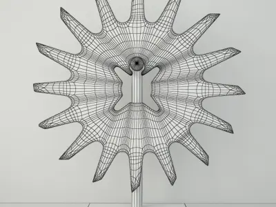 Cultivator Wheel on Iron Stand 3D model