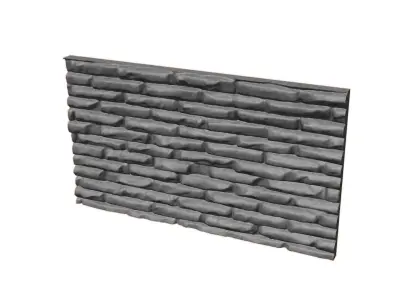 Grey Limestone Wall Panel 3D model