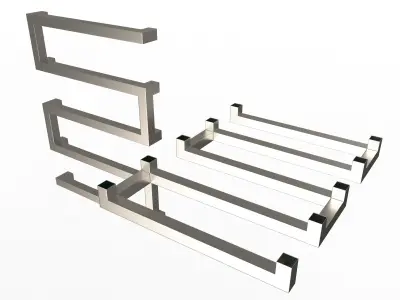 Towel Radiator Low-poly 3D model