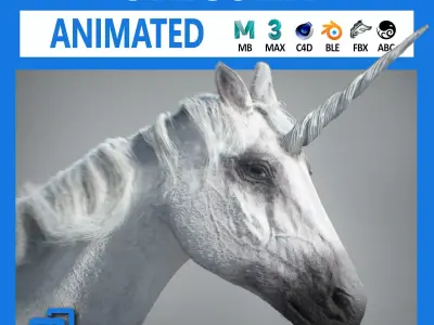Animated Unicorn 3D model