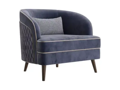 FH-7272 Boston Arm Chairs Pair 3D model