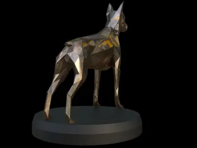 Steampunk Doberman Pinscher Low-poly 3D model