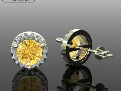 Women Diamond Earrings 3D print model 37