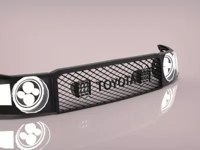  LED GRILLE FOR LAND CRUISER J76 Low-poly 3D model