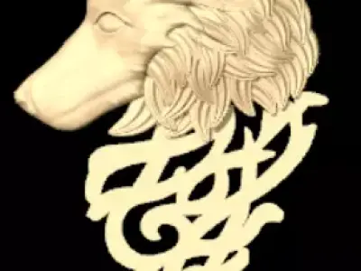 Luxury Wolf Pendant 3D print model