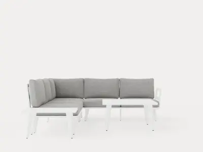 Villac sofa set W Gray Low-poly 3D model