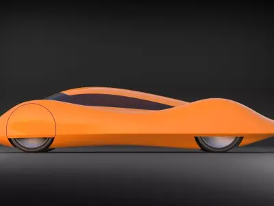 Electric car for speed record 3D model