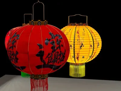 Chinese red lantern 3D model 87