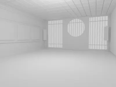Kung-Fu Hall Low-poly 3D model