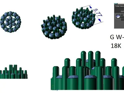 Women Engagement Stud Earrings 3dm STL OBJ FBX Render Details 3D print model