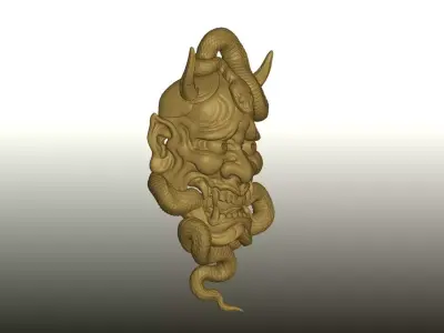 Hannya Hebi mask Print 3D print model