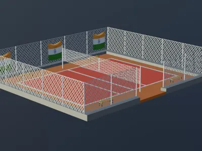 Volleyball Stadium - India Low-poly 3D model