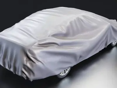 Covered Car 3D Model Set Low-poly 3D model