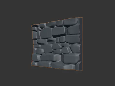Jagged Gneiss Rock Wall Geometry 3D model