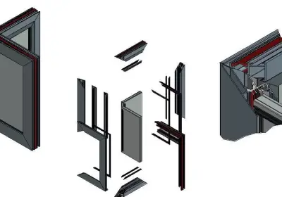 3D Aluminium corner window printing model 3D print model