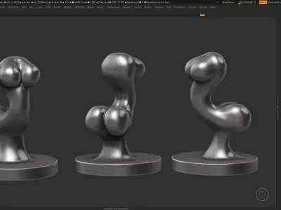 female modern sculpture 3D print model 105 3D print model