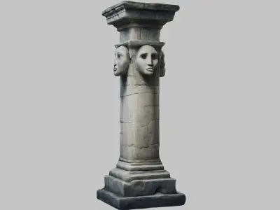 Ancient stone pillar Low-poly 3D model purchase