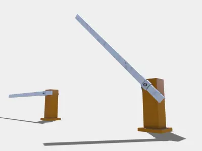 Road Barrier Low-poly 3D model